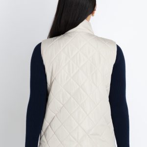 Womens Quilted High Neck Sleeveless Jacket