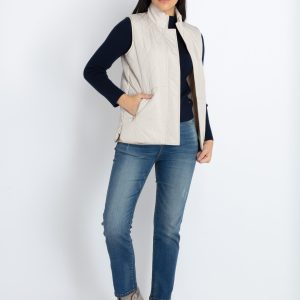 Womens Quilted High Neck Sleeveless Jacket