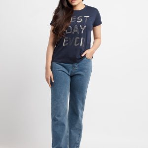 Womens Printed Round Neck T-Shirt