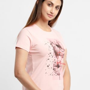 Womens Printed Round Neck T-Shirt