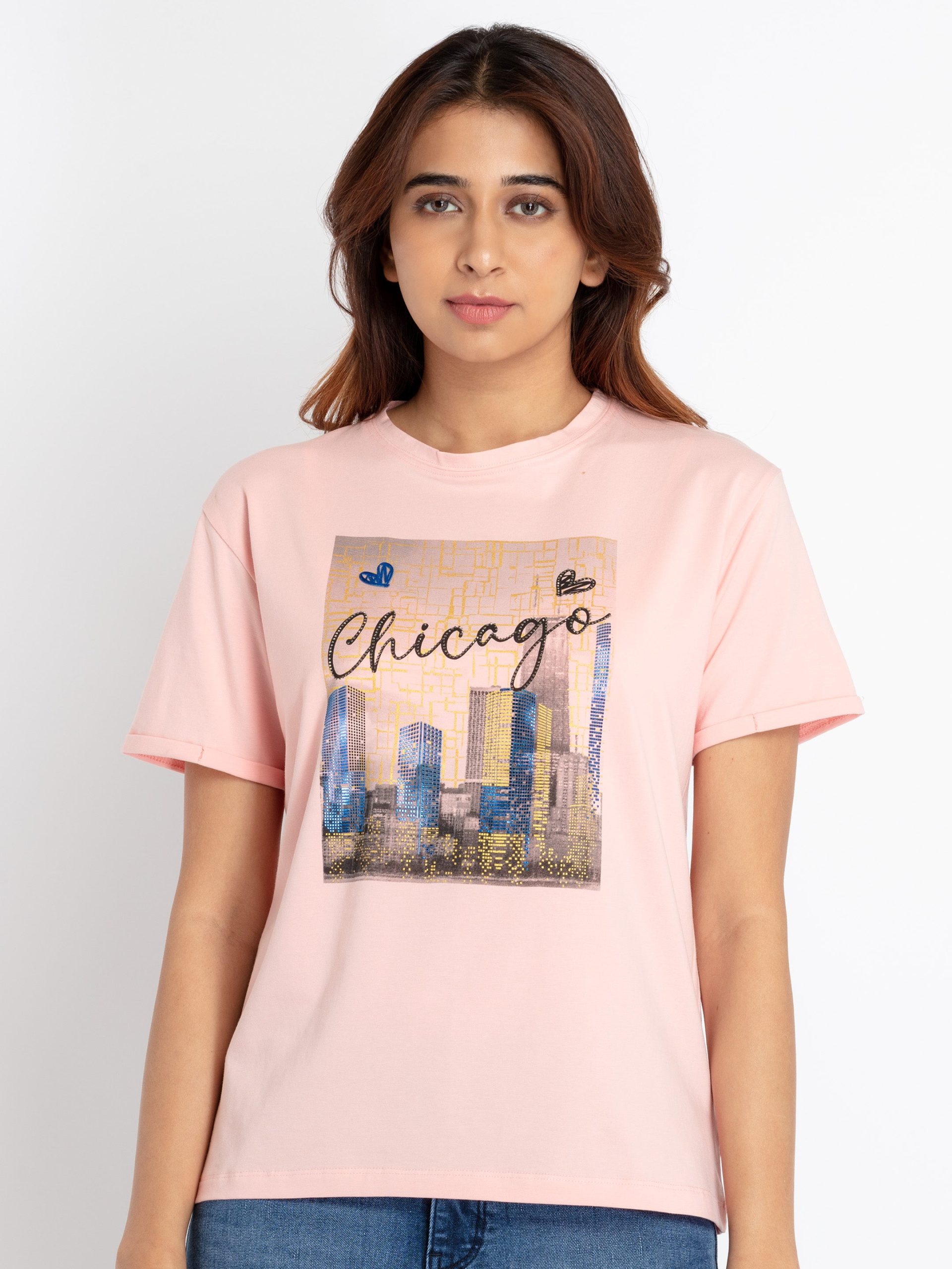 Status Quo Womens Printed Round Neck T-Shirt