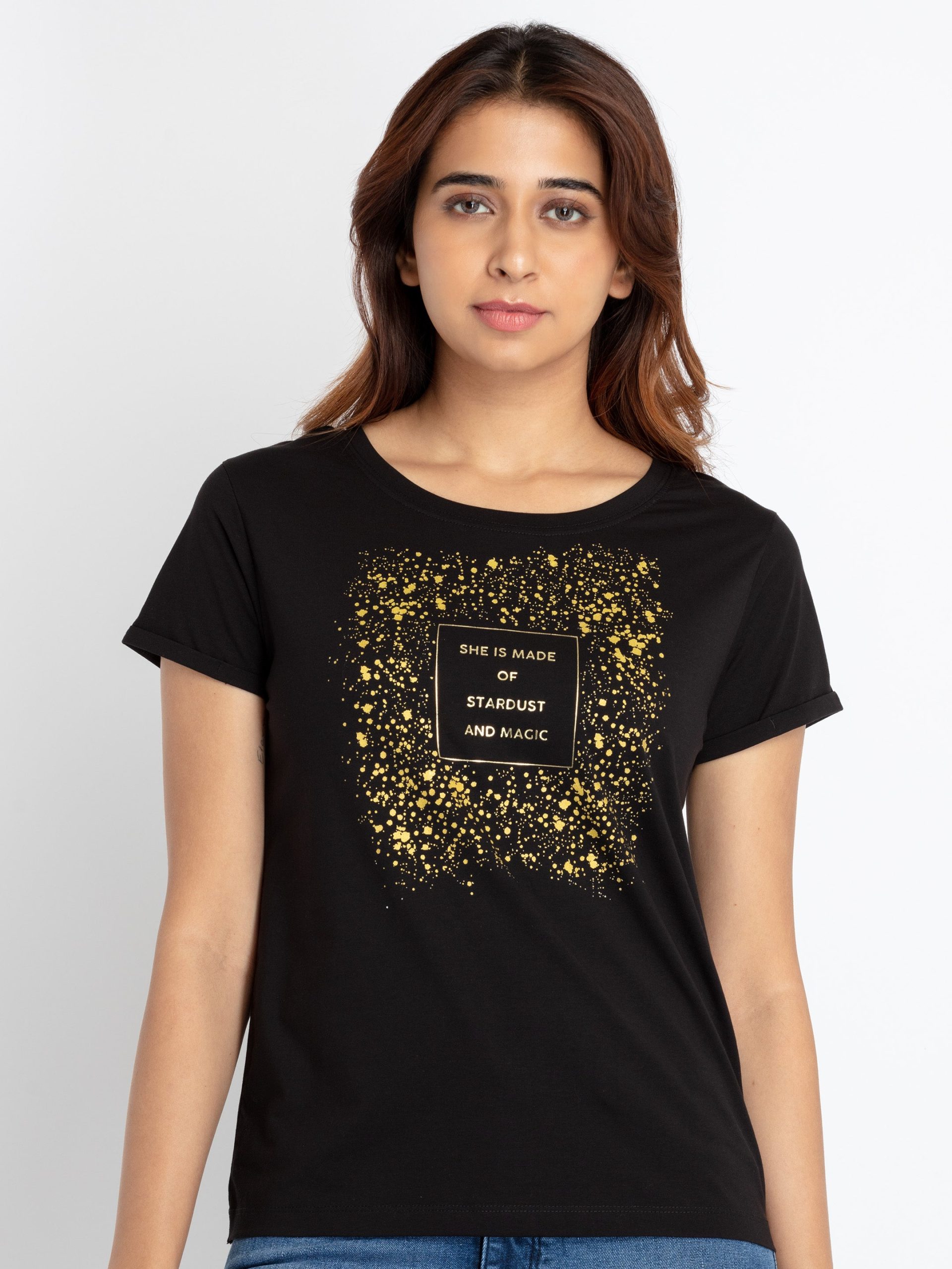 Status Quo Womens Printed Round Neck T-Shirt