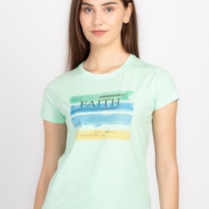 Womens Printed Round Neck T-Shirt
