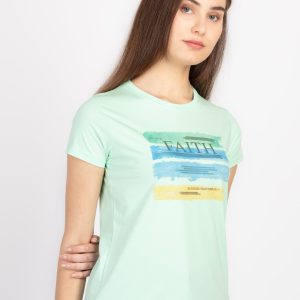 Womens Printed Round Neck T-Shirt