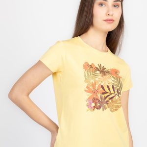 Womens Printed Round Neck T-Shirt
