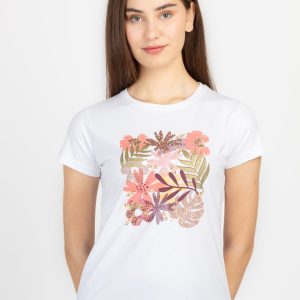 Womens Printed Round Neck T-Shirt