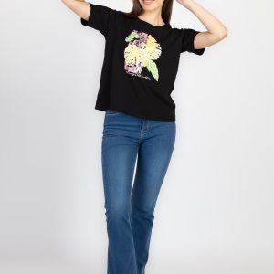 Womens Printed Round Neck T-Shirt