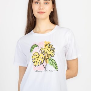 Womens Printed Round Neck T-Shirt