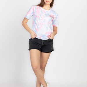 Womens Front & Back Print Round Neck T-Shirt