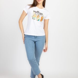 Womens Printed Round Neck T-Shirt