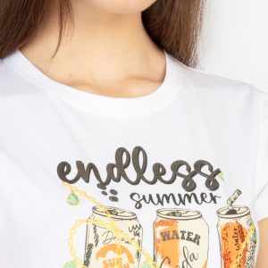 Womens Printed Round Neck T-Shirt