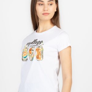 Womens Printed Round Neck T-Shirt