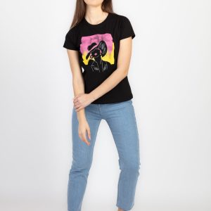 Womens Printed Round Neck T-Shirt