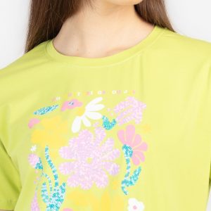 Womens Printed Round Neck T-Shirt