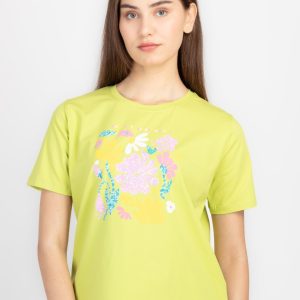 Womens Printed Round Neck T-Shirt