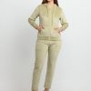 Womens Solid Zipper Tracksuit