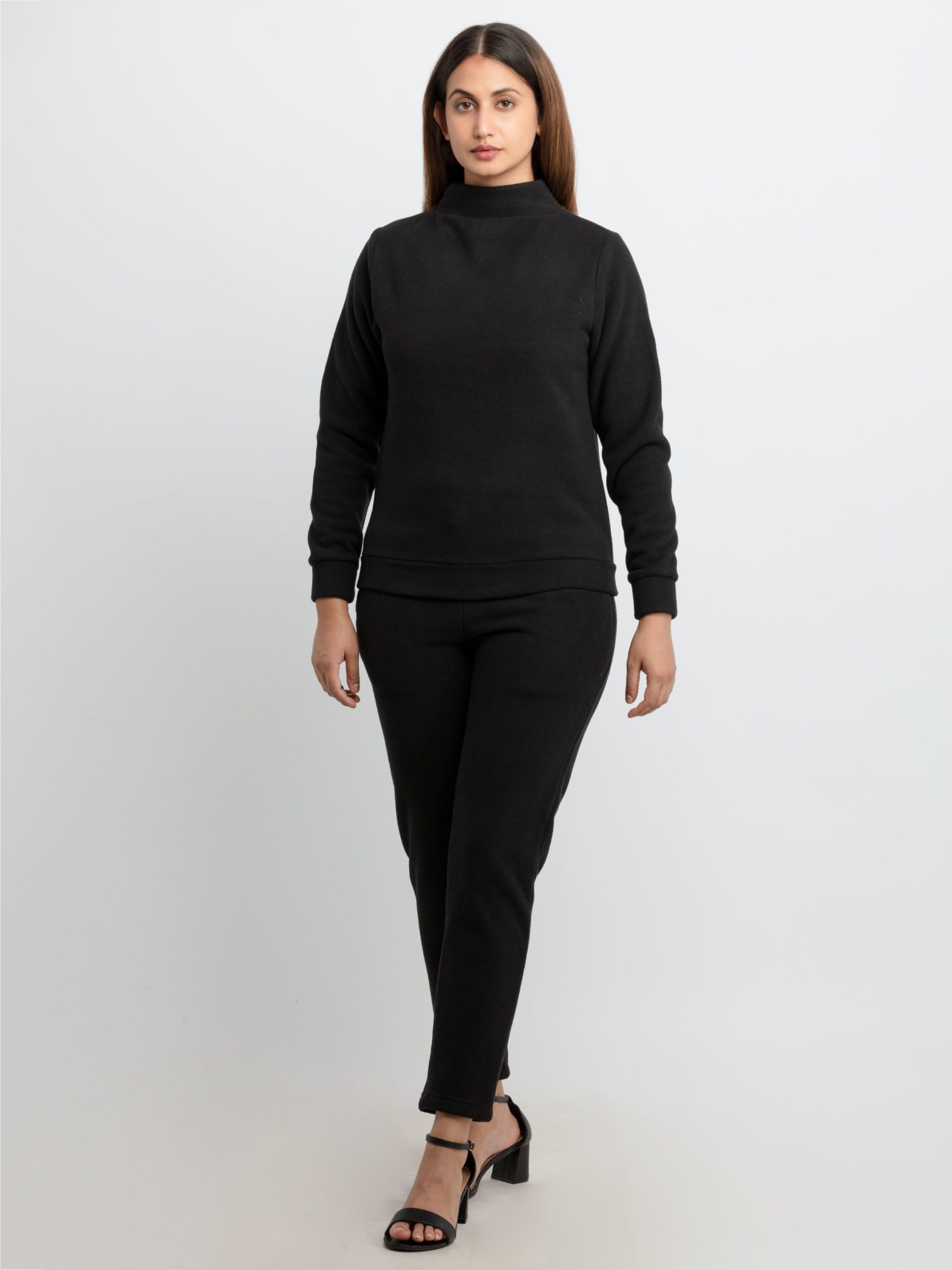 Womens Solid High Neck Tracksuit
