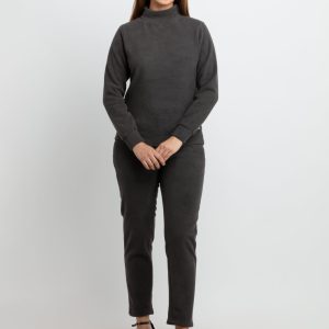 Womens Solid High Neck Tracksuit