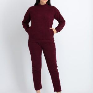 Womens Solid High Neck Tracksuit