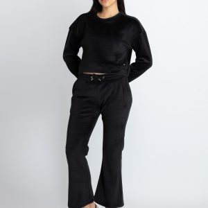 Womens Solid Round Neck Tracksuit