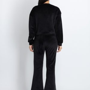 Womens Solid Round Neck Tracksuit