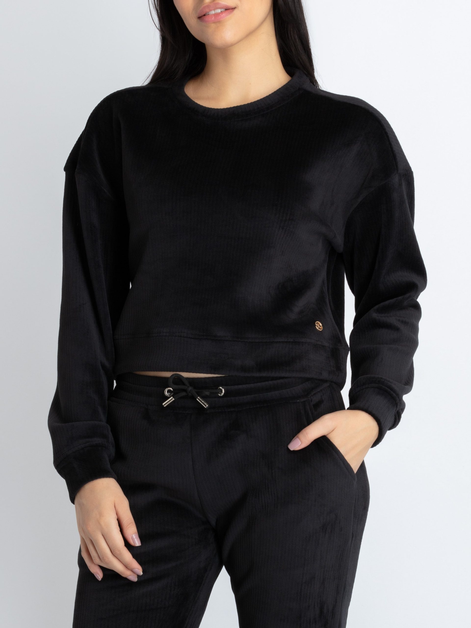 Womens Solid Round Neck Tracksuit