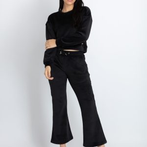 Womens Solid Round Neck Tracksuit