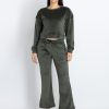 Womens Solid Round Neck Tracksuit