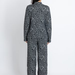 Womens Jacquard High Neck Tracksuit