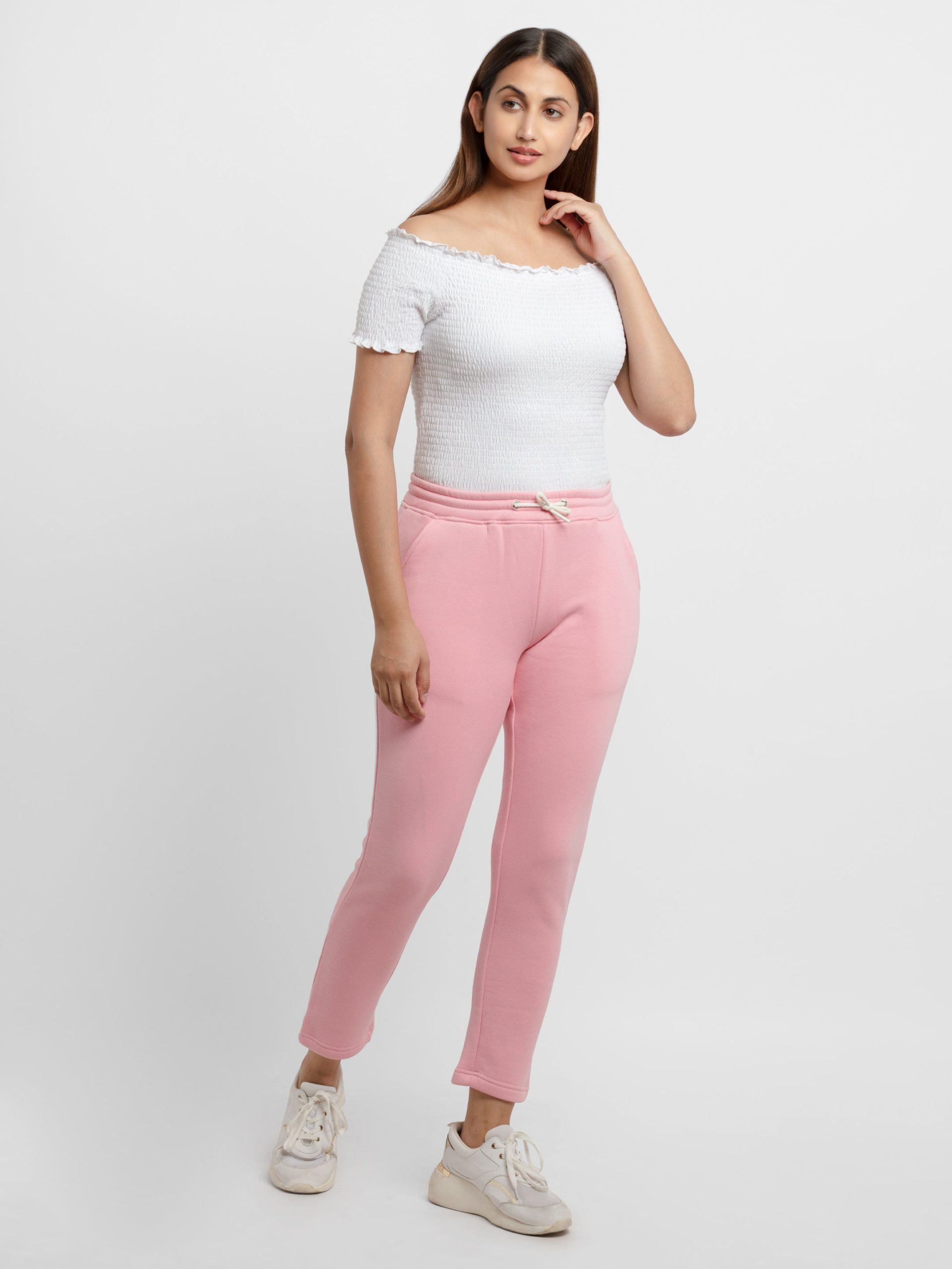 Womens Solid Regular Fit Trackpants