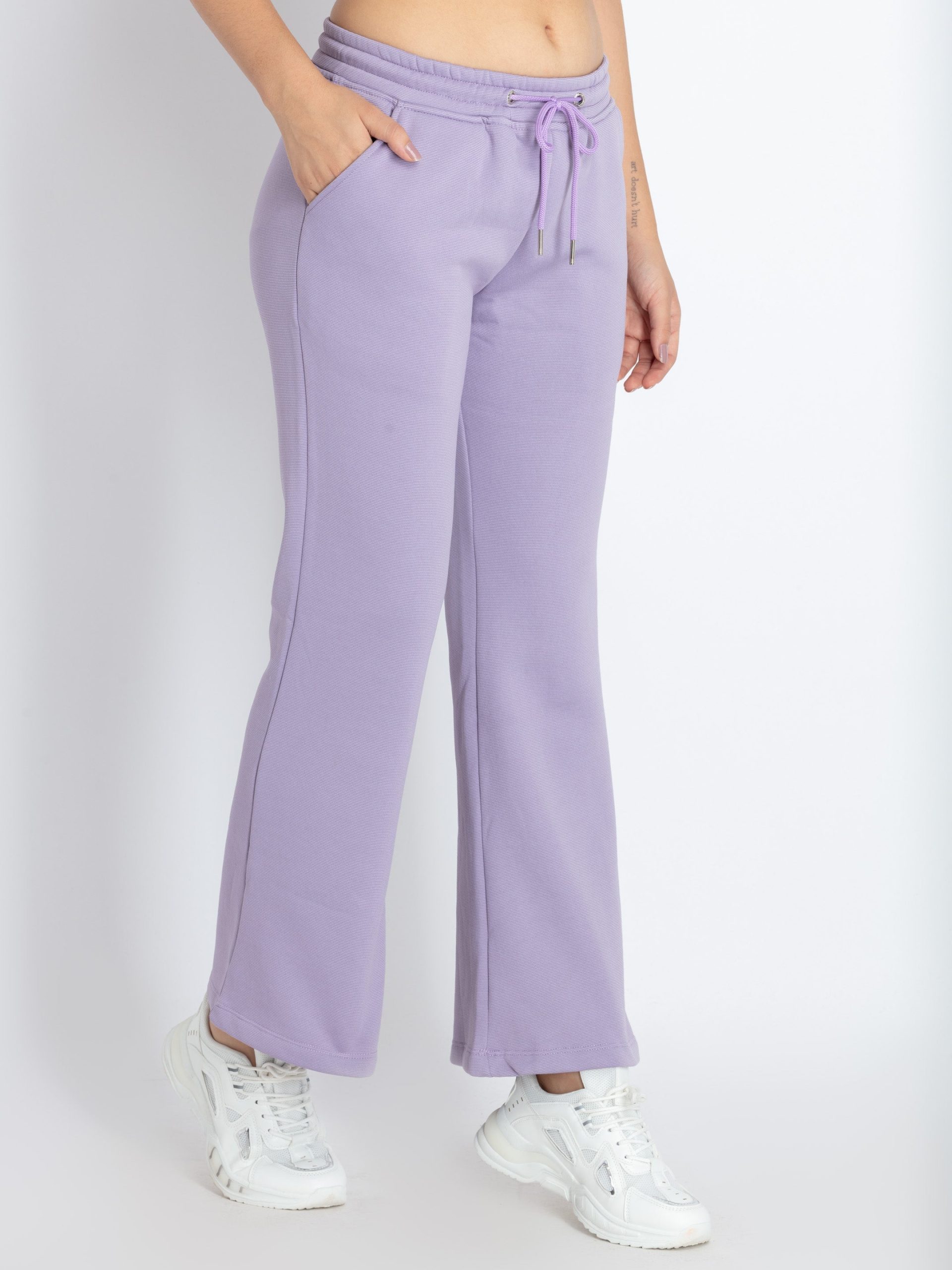 Womens Solid Knitted Track Pants