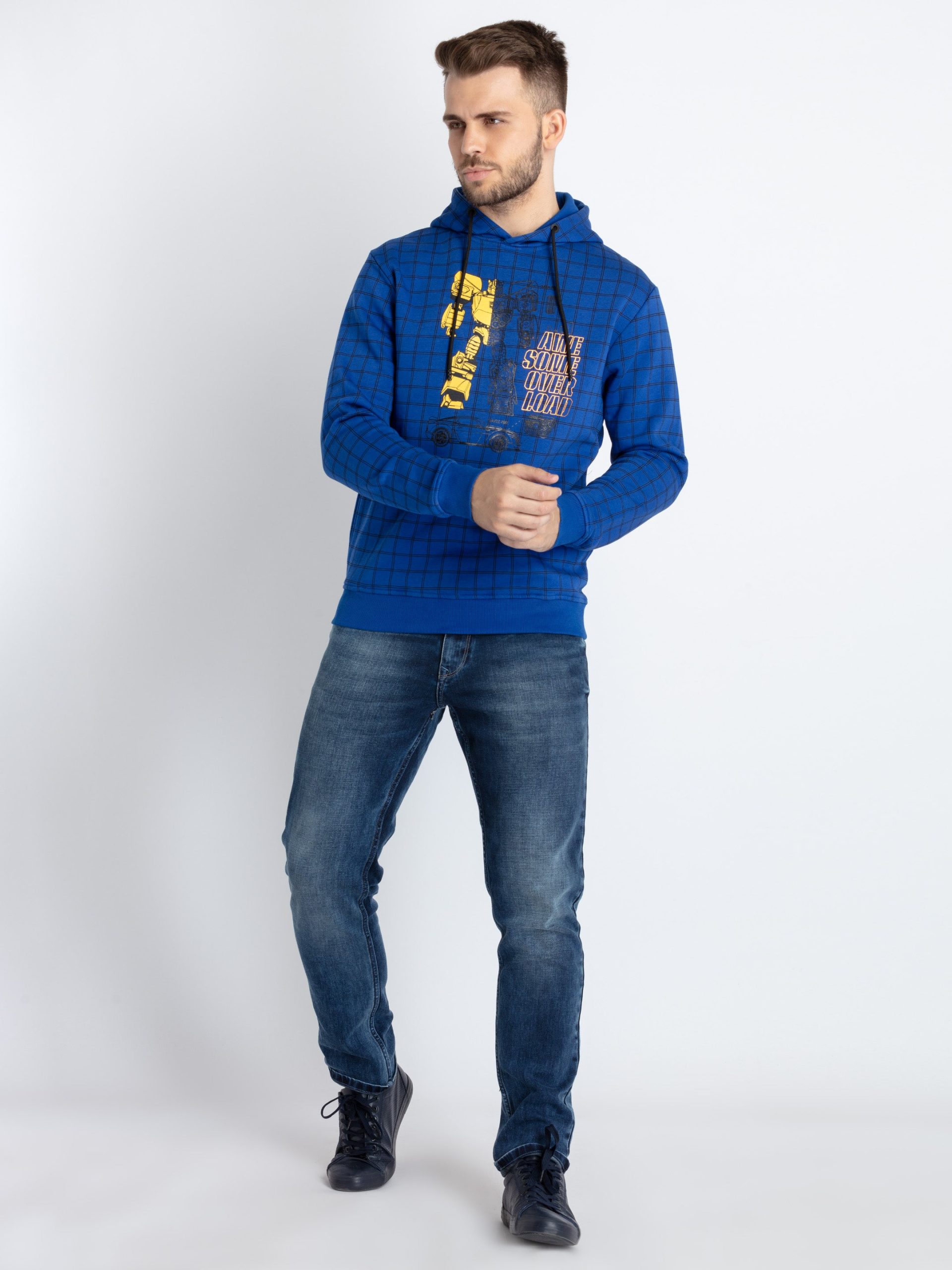 Mens All Over Printed Hooded Sweatshirt