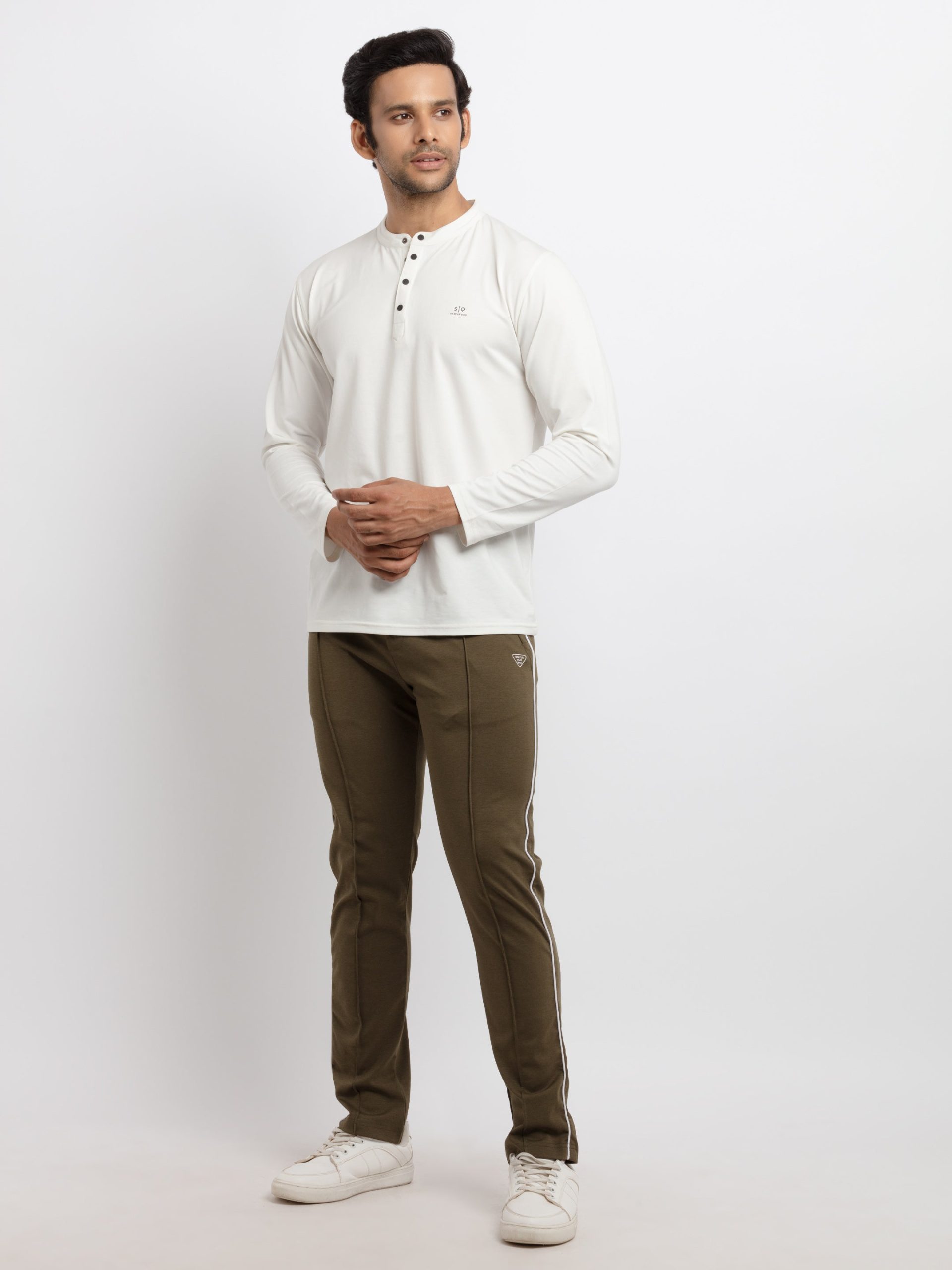 Status Quo Mens Solid Regular Fit Trackpants